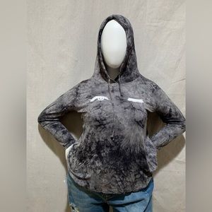 Rag doll Long sleeve tie dye hoodie black/ grey wink eyelash